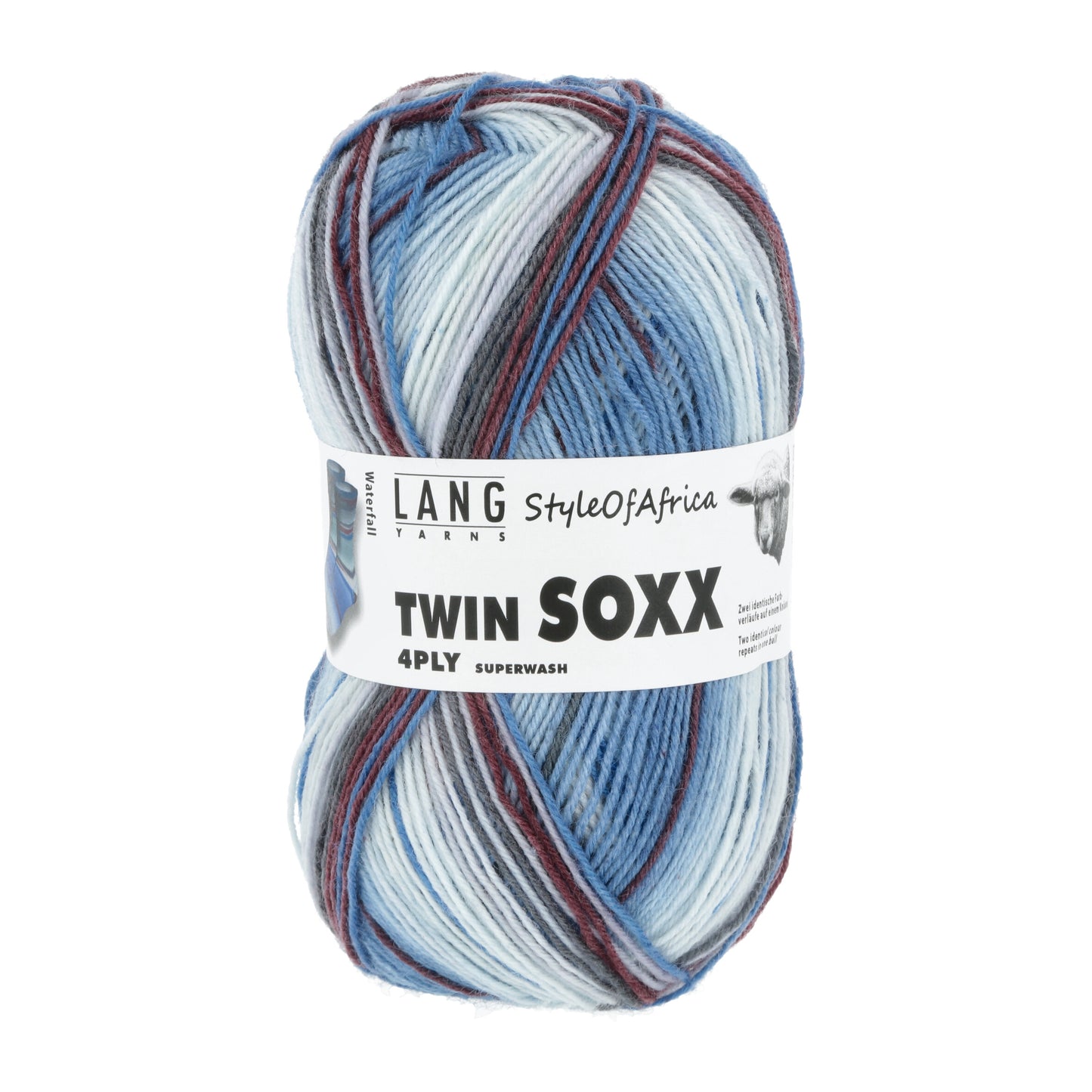 Lang Yarns Twin Soxx 4PLY Waterfall (307) mezgimo siūlai