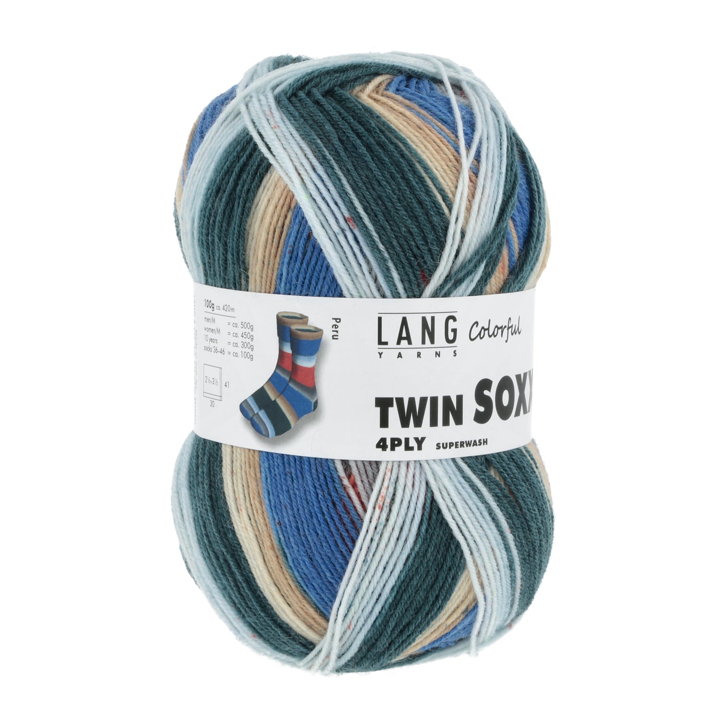 Lang Yarns Twin Soxx 4PLY Peru (315) mezgimo siūlai