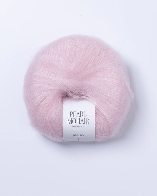 Majo Pearl Mohair (201) "Švelniai rožinės" mezgimo siūlai