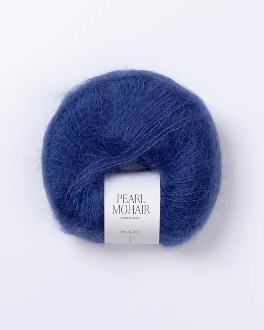 Majo Pearl Mohair (506) "Džinsų mėlyna" mezgimo siūlai