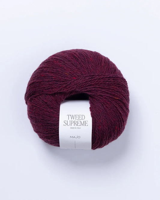 Majo Tweed Supreme (904) "Burgundiška" mezgimo siūlai