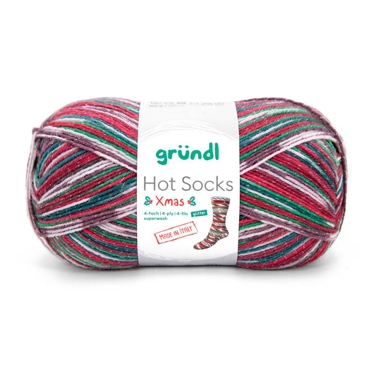 Gruendl Hot Socks kalėdiniai blizgūs (6411) mezgimo siūlai