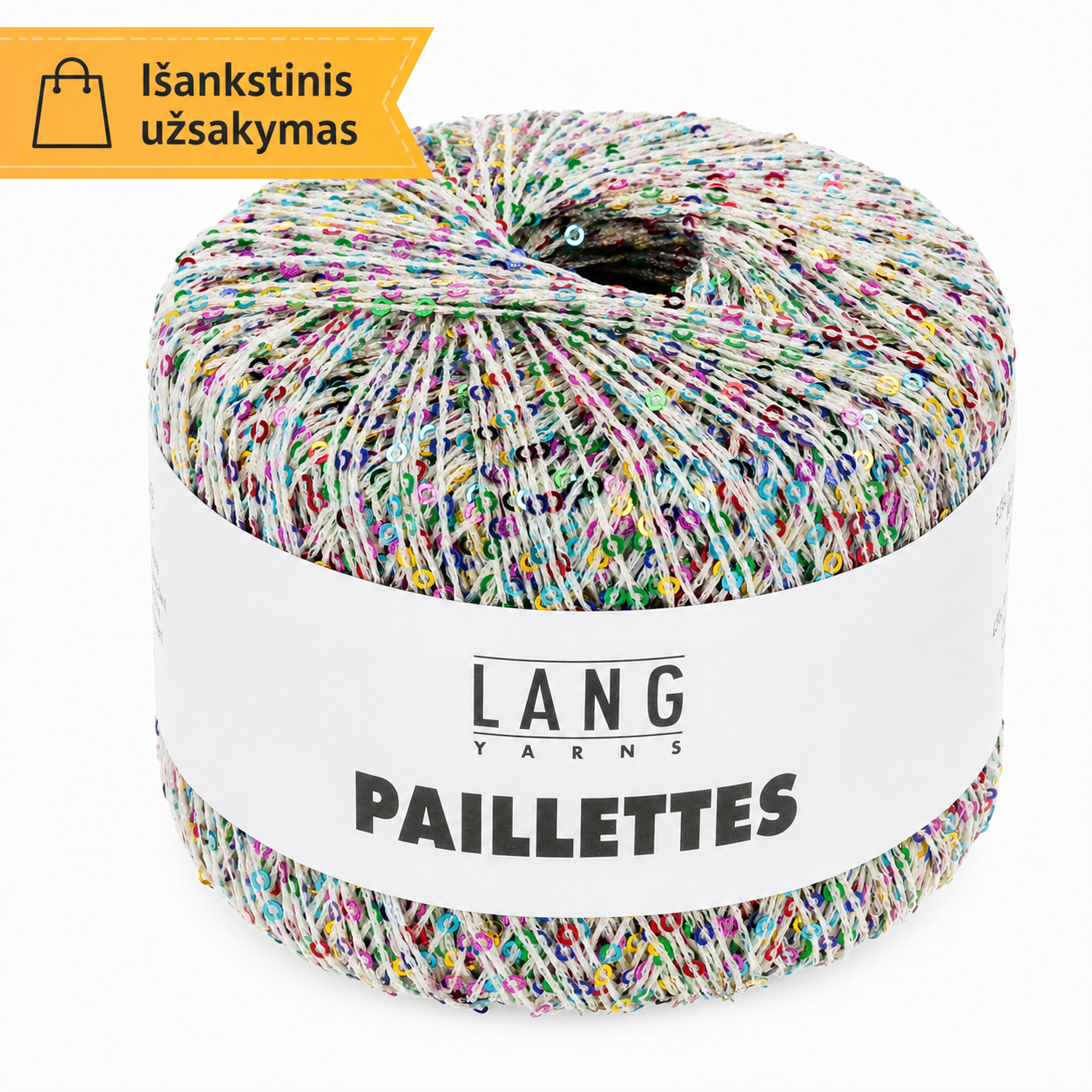 Lang Yarns Paillettes (101) mezgimo siūlai
