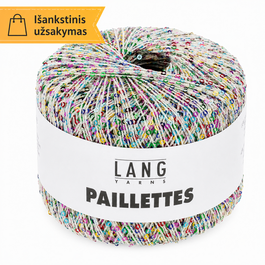 Lang Yarns Paillettes (101) mezgimo siūlai