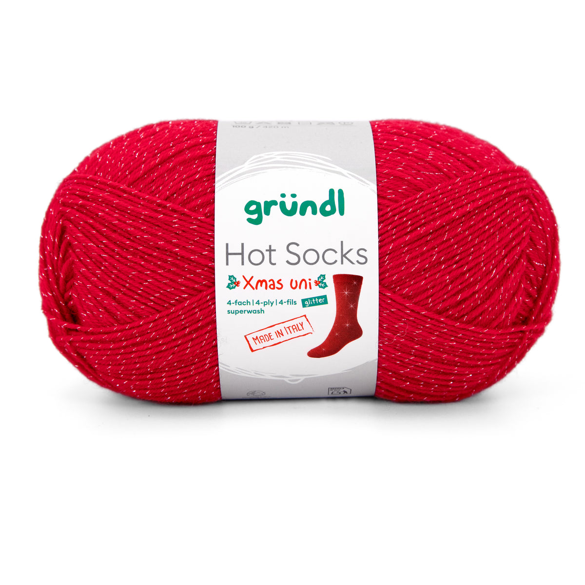Gruendl Hot Socks kalėdiniai blizgūs (6499) mezgimo siūlai